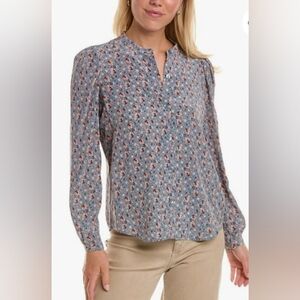 Joie Eldridge Silk Floral Puff Sleeve Blouse XS Casual Career Workwear Chic